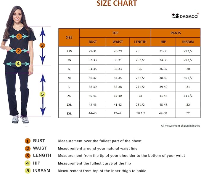 DAGACCI OFFICIAL Natural Stretch Women's Contrast Wrap Scrub Sets