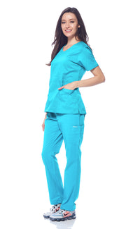 DAGACCI MEDICAL UNIFORM® Natural Stretch® Women's V-Neck Scrub Sets [NS2100]