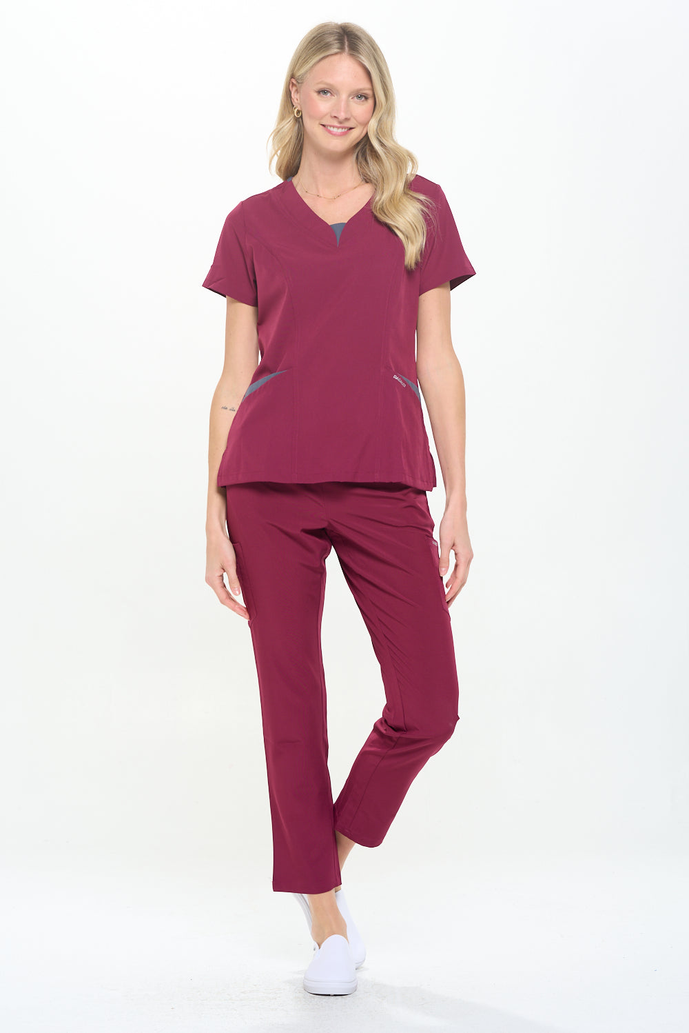 DAGACCI OFFICIAL 4-Way Stretch Split V-Neck Scrub Sets [FS2204] Combined