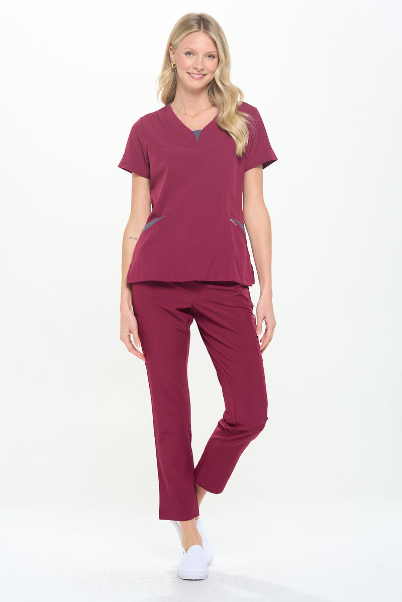 DAGACCI OFFICIAL 4-Way Stretch Split V-Neck Scrub Sets [FS2204]