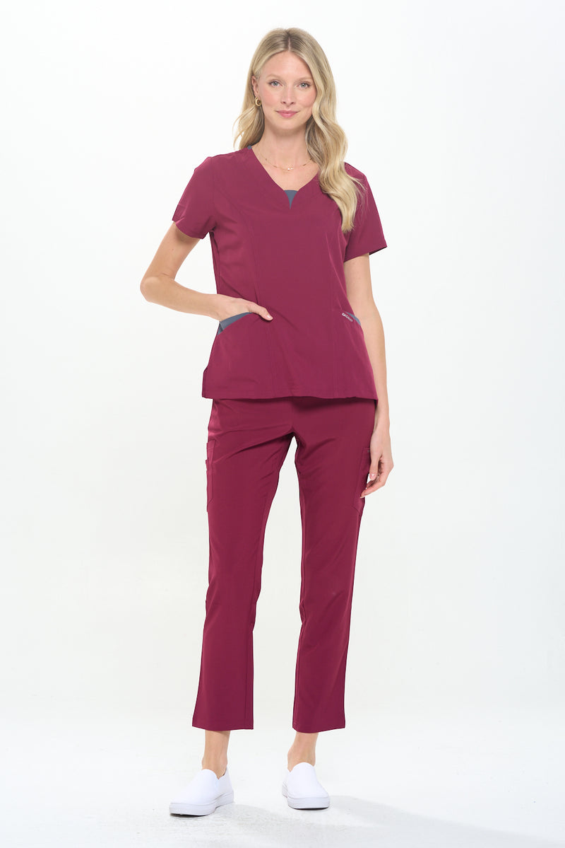 DAGACCI OFFICIAL 4-Way Stretch Split V-Neck Scrub Sets [FS2204]