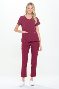 DAGACCI OFFICIAL 4-Way Stretch Y-Neck Medical Scrub Sets [FS2300] Combined