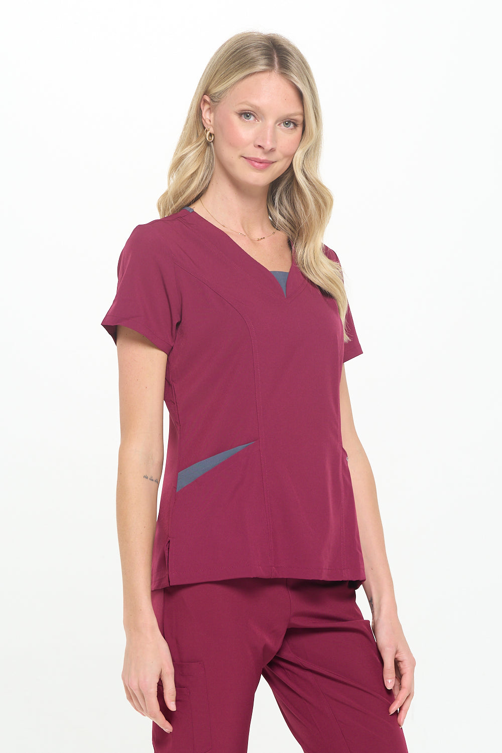 DAGACCI OFFICIAL 4-Way Stretch Split V-Neck Scrub Sets [FS2204] Combined