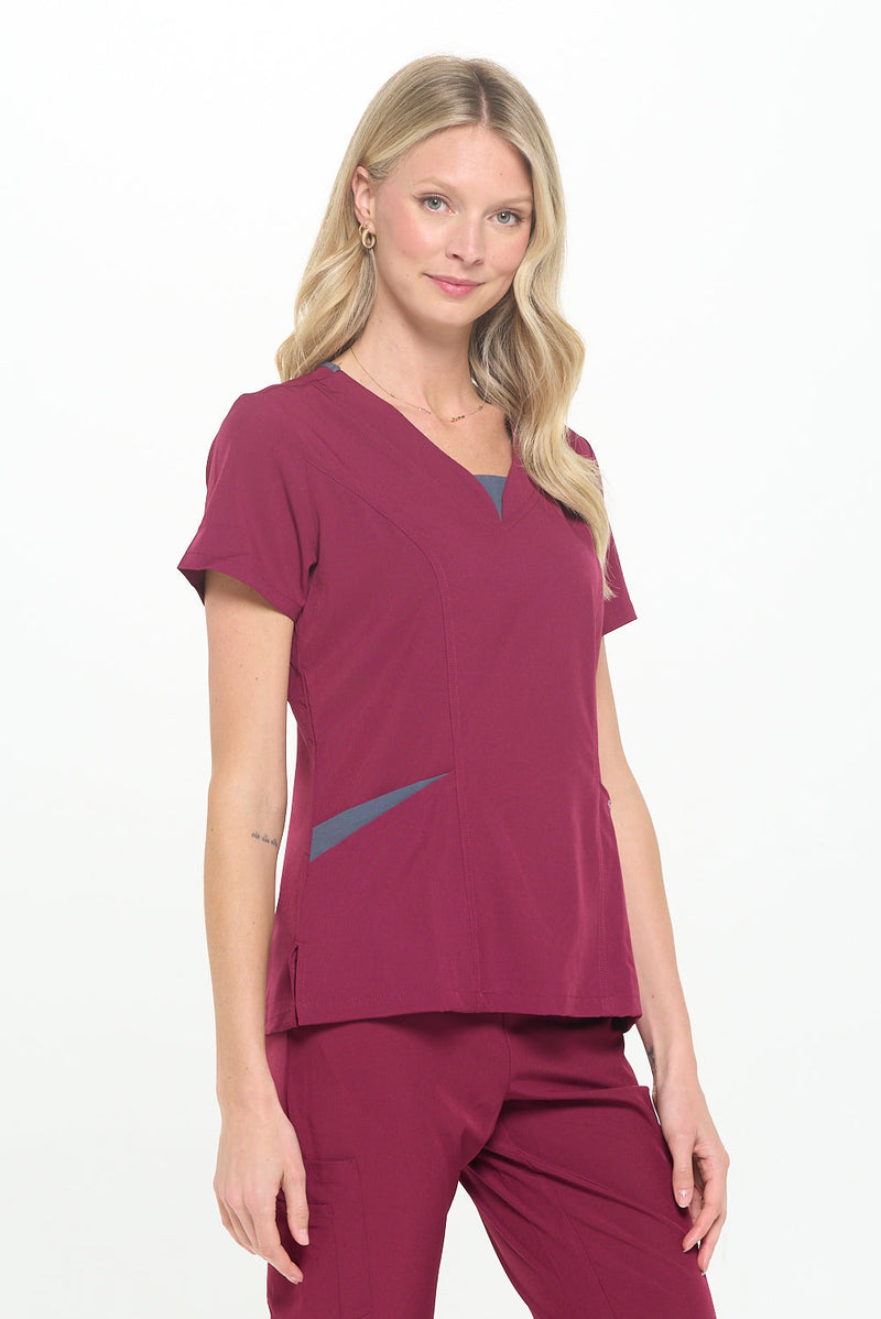 DAGACCI OFFICIAL 4-Way Stretch Split V-Neck Scrub Sets [FS2204] Combined