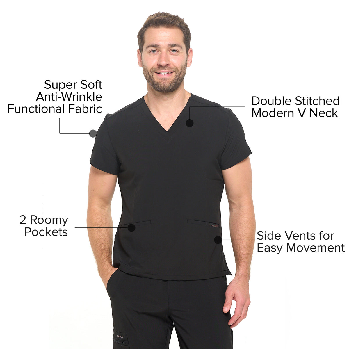 DAGACCI OFFICIAL 4-Way Stretch Unisex Jogger Scrubs Sets [FS2802]