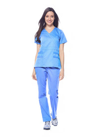 DAGACCI MEDICAL UNIFORM® Natural Stretch® Women's Y-Neck Scrub Sets [NS2102]