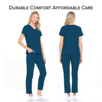 DAGACCI OFFICIAL 4-Way Stretch Split V-Neck Scrub Sets [FS2204]