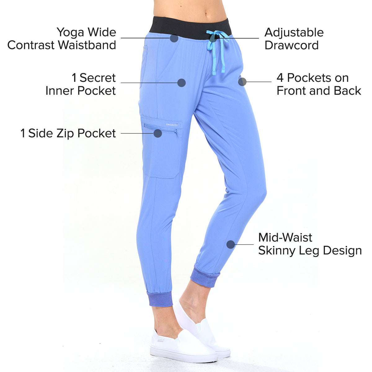 DAGACCI OFFICIAL 4-Way Stretch Unisex Jogger Scrubs Sets [FS2802]