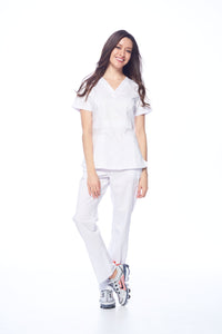 DAGACCI OFFICIAL Natural Stretch Women's Contrast Pocket Scrub Sets [NS2151]
