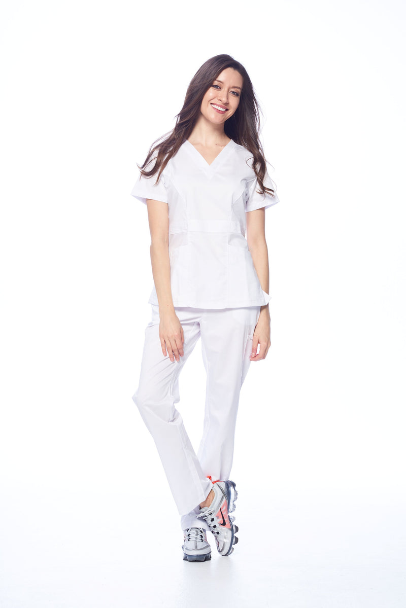 DAGACCI OFFICIAL Natural Stretch Women's Contrast Pocket Scrub Sets [NS2151]
