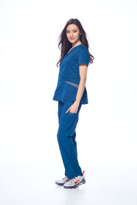 DAGACCI OFFICIAL Natural Stretch Women's Contrast Pocket Scrub Sets [NS2151]