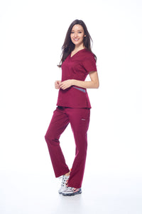 DAGACCI OFFICIAL Natural Stretch Women's Contrast Pocket Scrub Sets [NS2151]