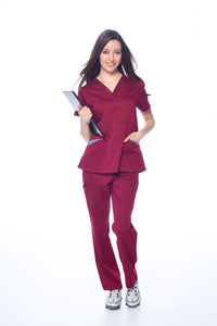 DAGACCI OFFICIAL Natural Stretch Women's Contrast Pocket Scrub Sets [NS2151]
