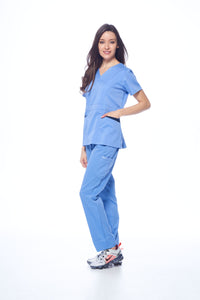 DAGACCI OFFICIAL Natural Stretch Women's Contrast Pocket Scrub Sets [NS2151]