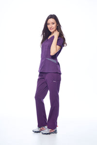 DAGACCI OFFICIAL Natural Stretch Women's Contrast Pocket Scrub Sets [NS2151]