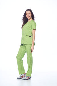 DAGACCI OFFICIAL Natural Stretch Women's Contrast Pocket Scrub Sets [NS2151]