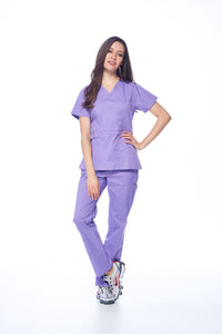 DAGACCI OFFICIAL Natural Stretch Women's Contrast Pocket Scrub Sets [NS2151]