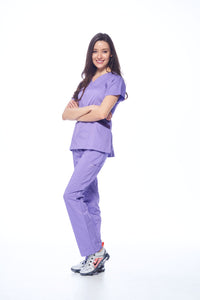 DAGACCI OFFICIAL Natural Stretch Women's Contrast Pocket Scrub Sets [NS2151]