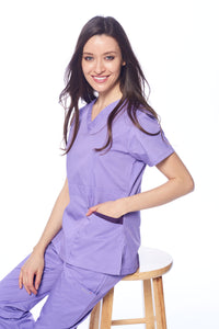 DAGACCI OFFICIAL Natural Stretch Women's Contrast Pocket Scrub Sets [NS2151]