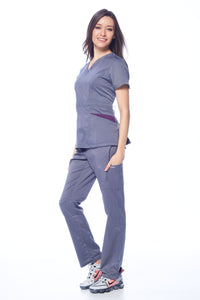 DAGACCI OFFICIAL Natural Stretch Women's Contrast Pocket Scrub Sets [NS2151]
