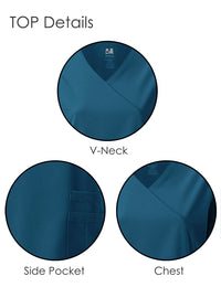 DAGACCI OFFICIAL 4-Way Stretch Y-Neck Medical Scrub Sets [FS2103]