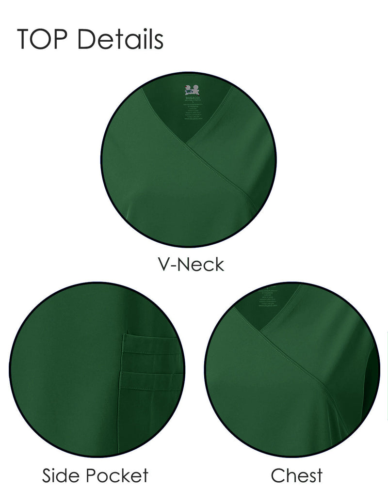 DAGACCI OFFICIAL 4-Way Stretch Y-Neck Medical Scrub Sets [FS2103] Combined