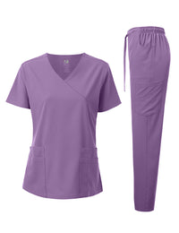 DAGACCI OFFICIAL 4-Way Stretch Y-Neck Medical Scrub Sets [FS2103] Combined