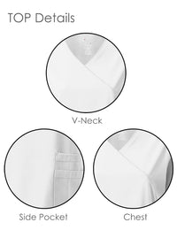 DAGACCI OFFICIAL 4-Way Stretch Y-Neck Medical Scrub Sets [FS2103] Combined