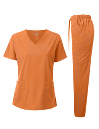 4-WAY STRETCH Y-NECK WRAP MEDICAL UNIFORM SET (NEW COLOR)