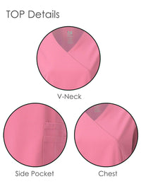 DAGACCI OFFICIAL 4-Way Stretch Y-Neck Medical Scrub Sets [FS2103] Combined