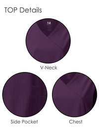 DAGACCI OFFICIAL 4-Way Stretch Y-Neck Medical Scrub Sets [FS2103] Combined