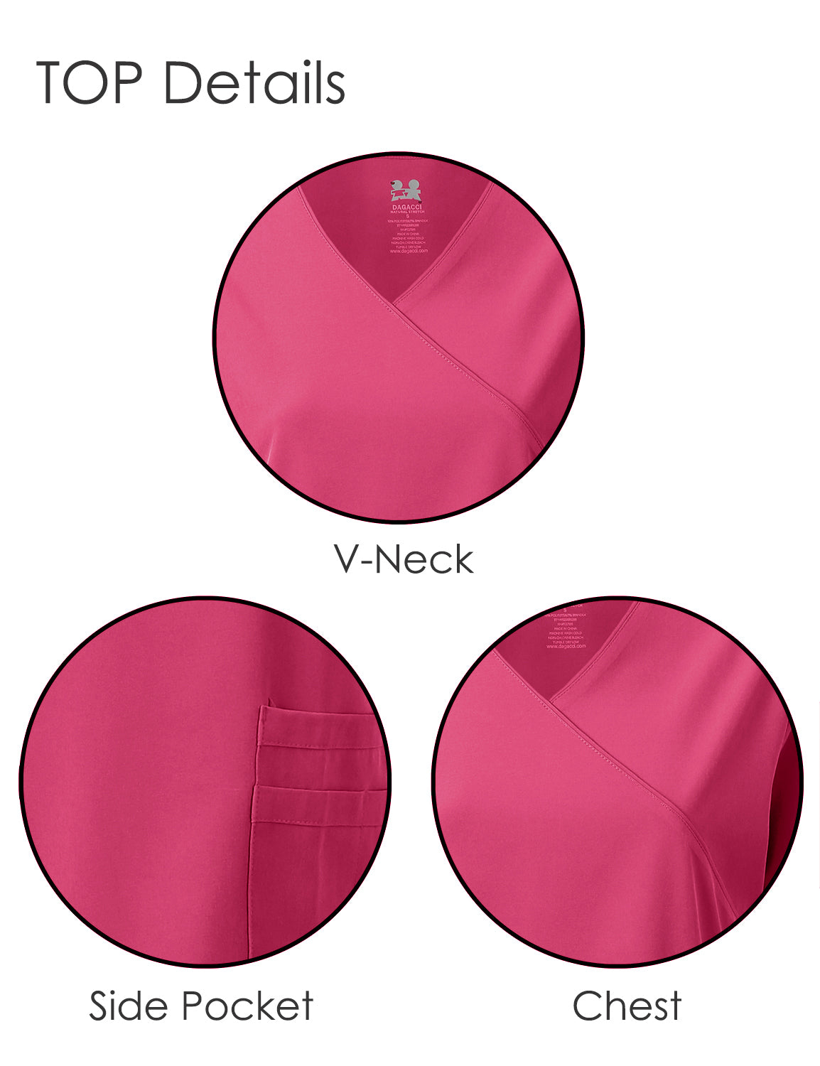 DAGACCI OFFICIAL 4-Way Stretch Y-Neck Medical Scrub Sets [FS2103] Combined