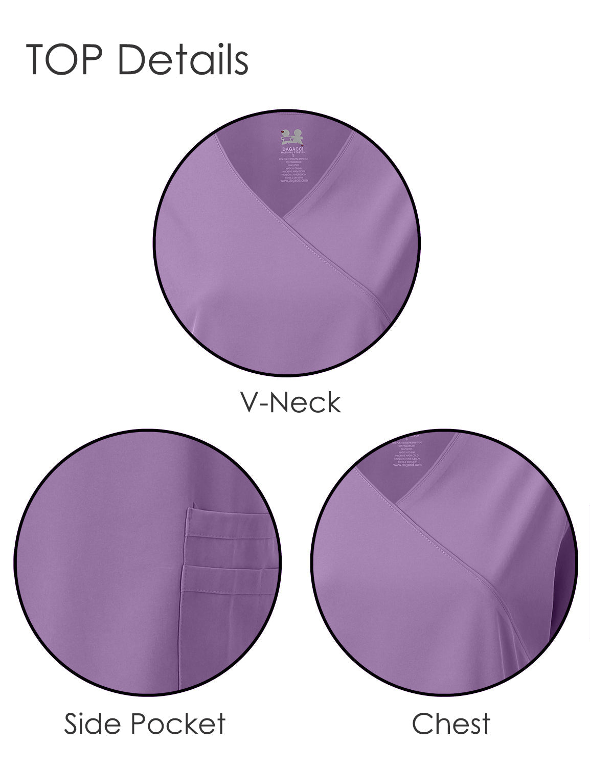 DAGACCI OFFICIAL 4-Way Stretch Y-Neck Medical Scrub Sets [FS2103] Combined