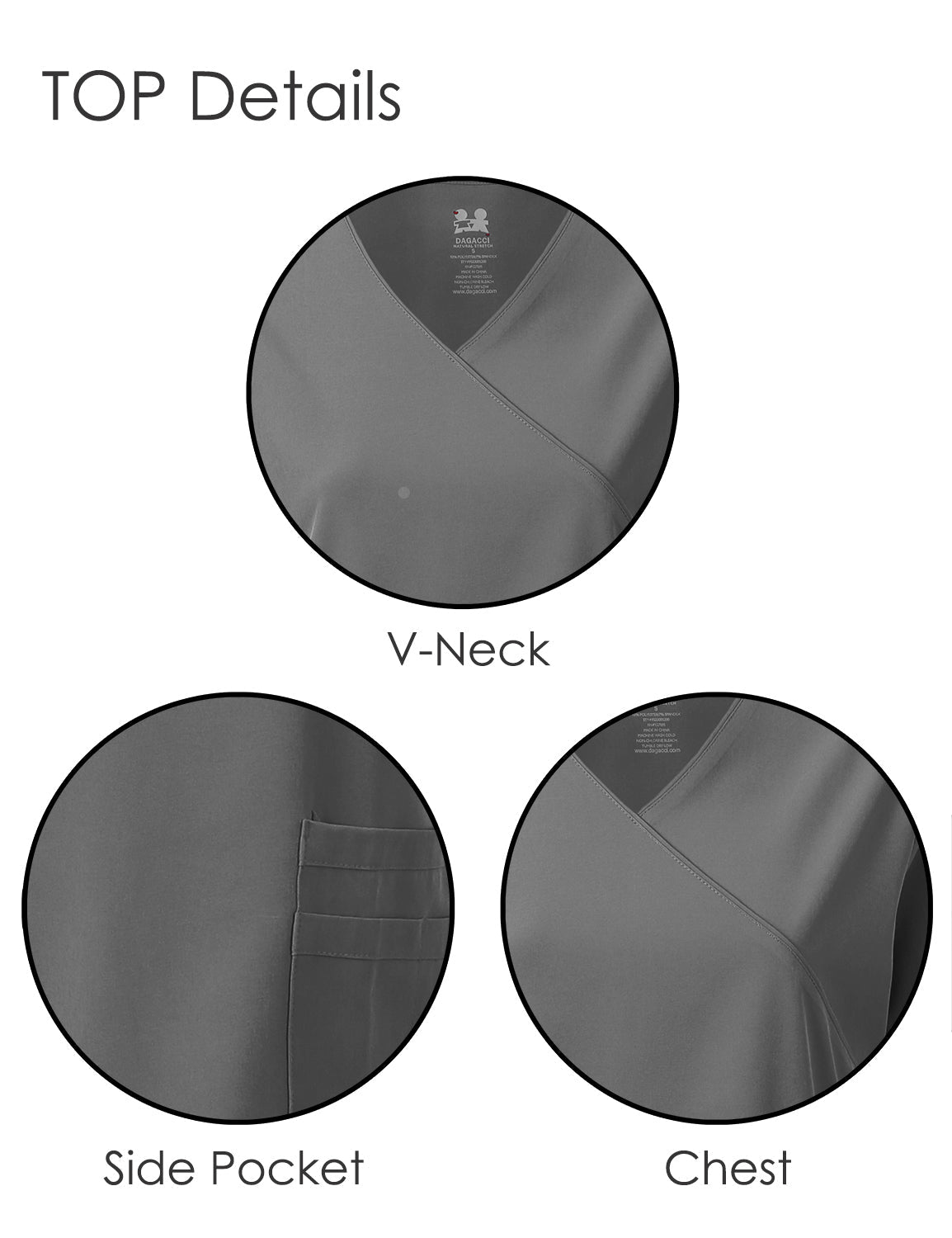 DAGACCI OFFICIAL 4-Way Stretch Y-Neck Medical Scrub Sets [FS2103] Combined