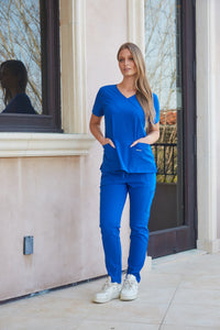 DAGACCI OFFICIAL 4-Way Stretch Y-Neck Medical Scrub Sets [FS2103]