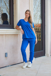 DAGACCI OFFICIAL 4-Way Stretch Y-Neck Medical Scrub Sets [FS2103]