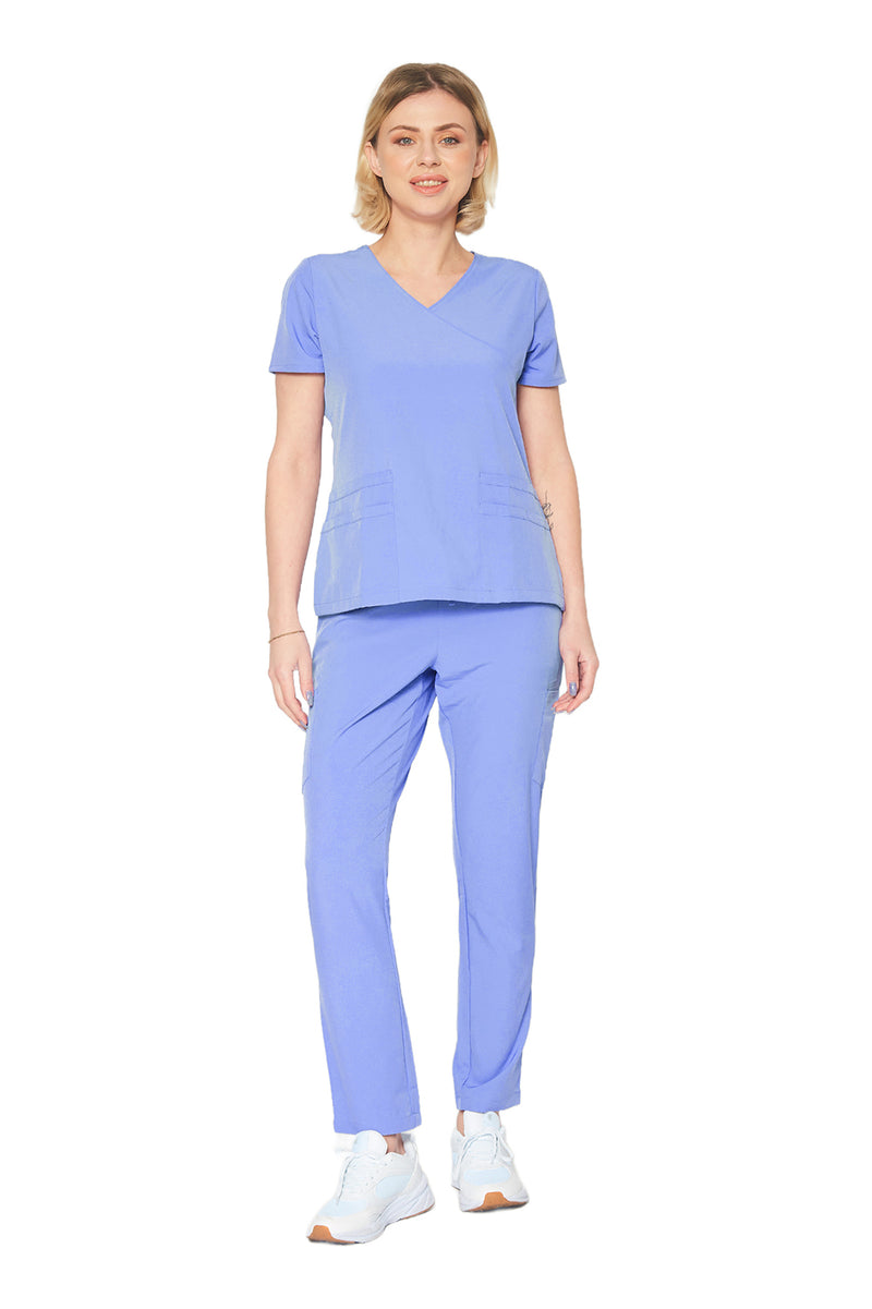 DAGACCI OFFICIAL 4-Way Stretch Y-Neck Medical Scrub Sets [FS2103]