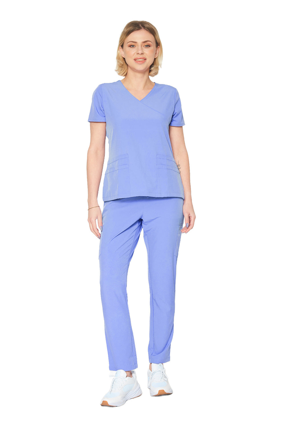 DAGACCI OFFICIAL 4-Way Stretch Y-Neck Medical Scrub Sets [FS2103] Combined