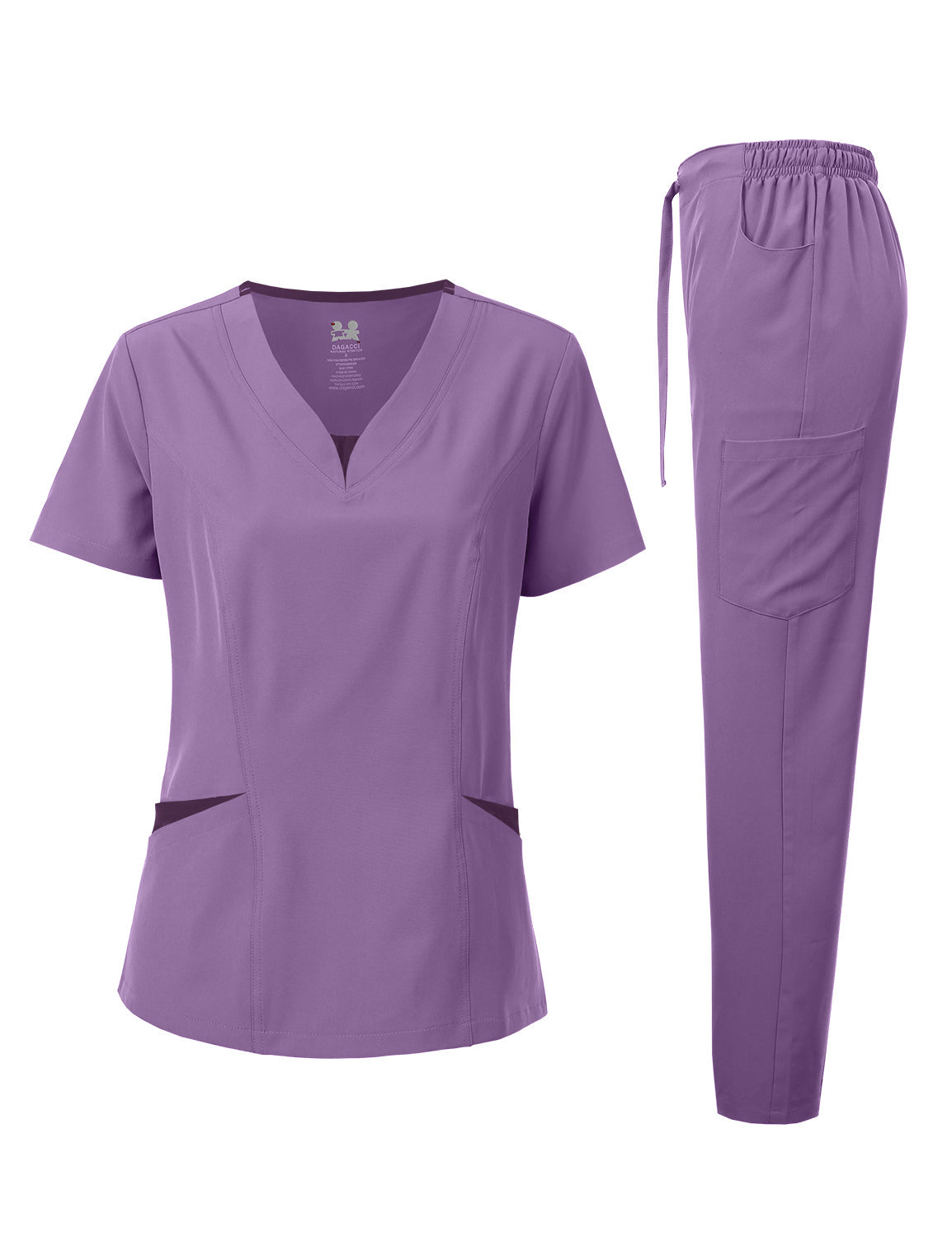 DAGACCI OFFICIAL 4-Way Stretch Split V-Neck Scrub Sets [FS2204] Combined
