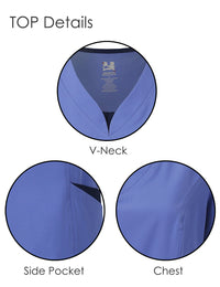 DAGACCI OFFICIAL 4-Way Stretch Split V-Neck Scrub Sets [FS2204] Combined