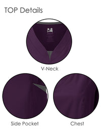 DAGACCI OFFICIAL 4-Way Stretch Split V-Neck Scrub Sets [FS2204] Combined