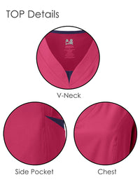 DAGACCI OFFICIAL 4-Way Stretch Split V-Neck Scrub Sets [FS2204] Combined