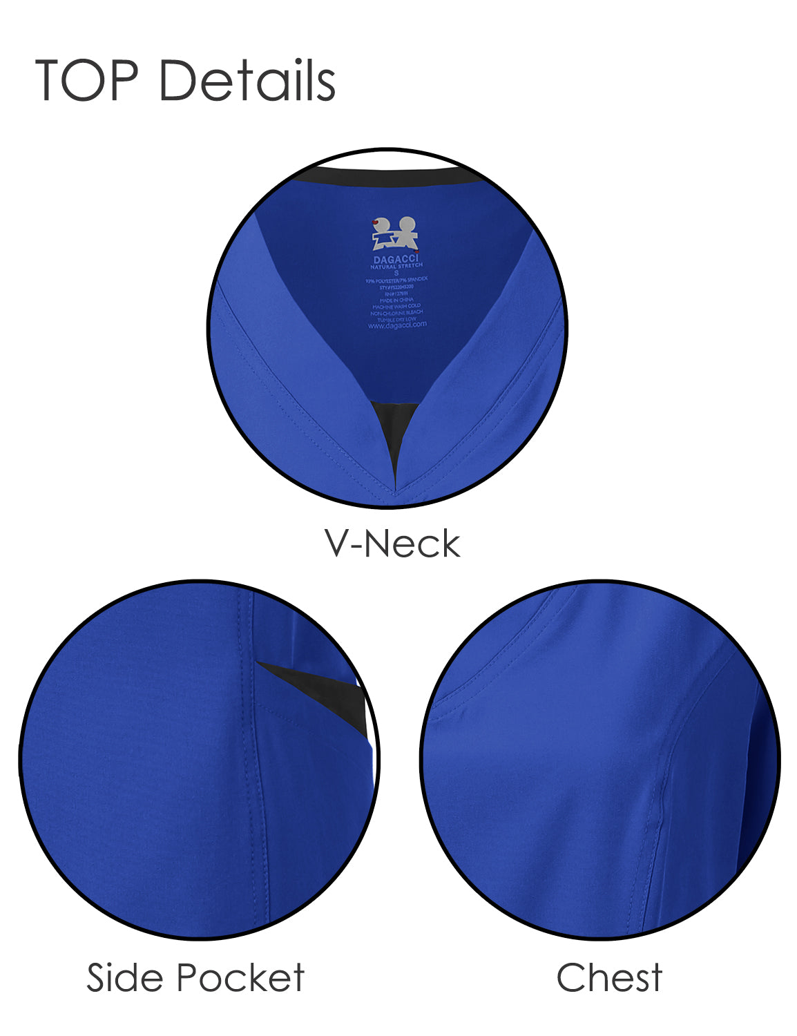DAGACCI OFFICIAL 4-Way Stretch Split V-Neck Scrub Sets [FS2204] Combined