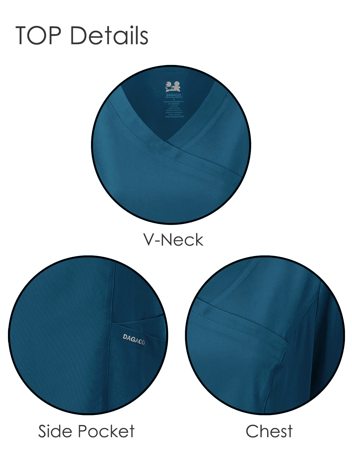 DAGACCI OFFICIAL 4-Way Stretch Y-Neck Medical Scrub Sets [FS2300]