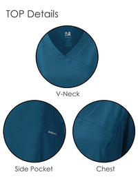 DAGACCI OFFICIAL 4-Way Stretch Y-Neck Medical Scrub Sets [FS2300] Combined