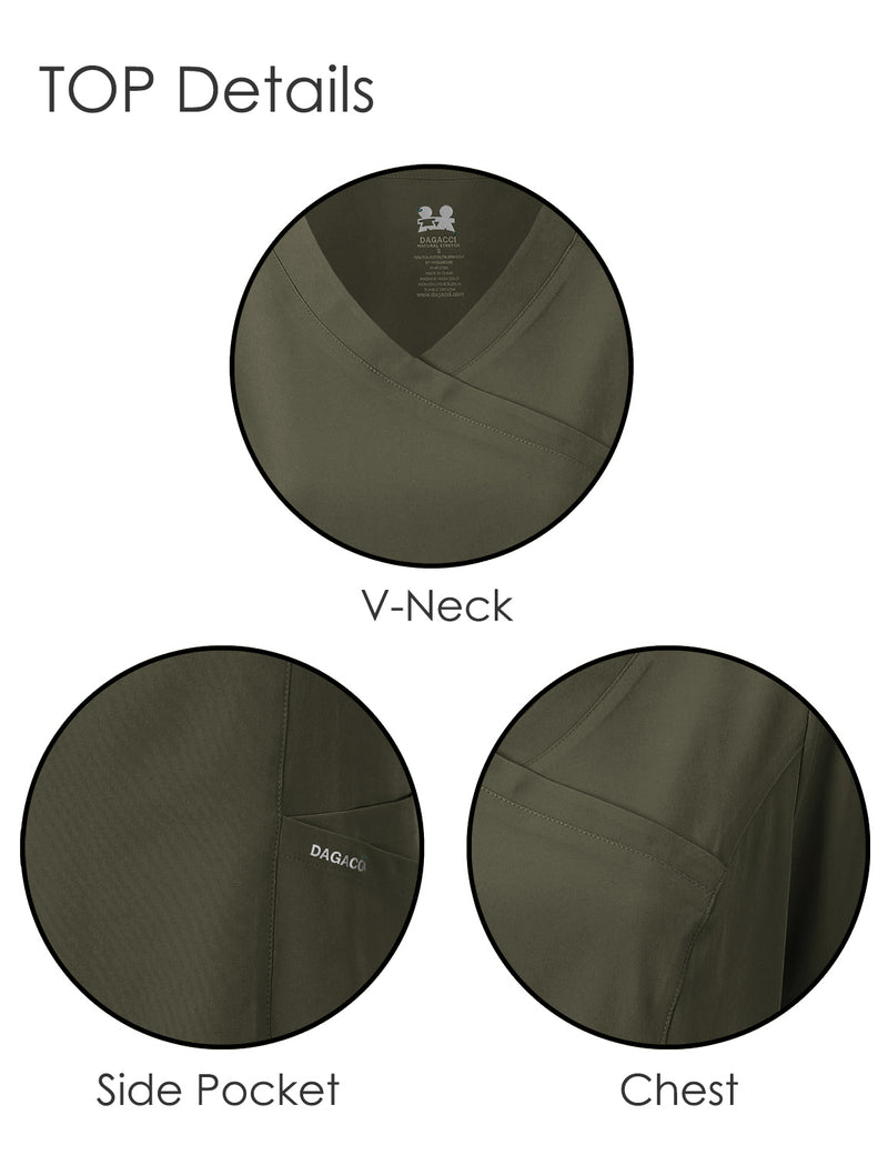 DAGACCI OFFICIAL 4-Way Stretch Y-Neck Medical Scrub Sets [FS2300]