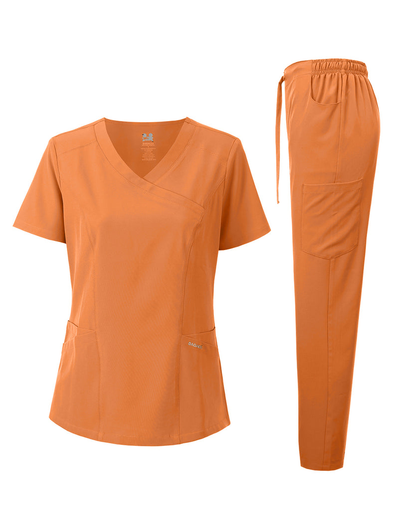 DAGACCI OFFICIAL 4-Way Stretch Y-Neck Medical Scrub Sets [FS2300]