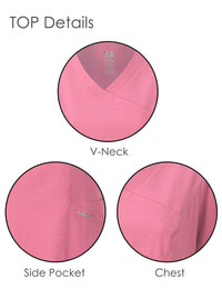 DAGACCI OFFICIAL 4-Way Stretch Y-Neck Medical Scrub Sets [FS2300]