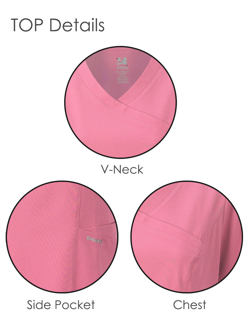 DAGACCI OFFICIAL 4-Way Stretch Y-Neck Medical Scrub Sets [FS2300]