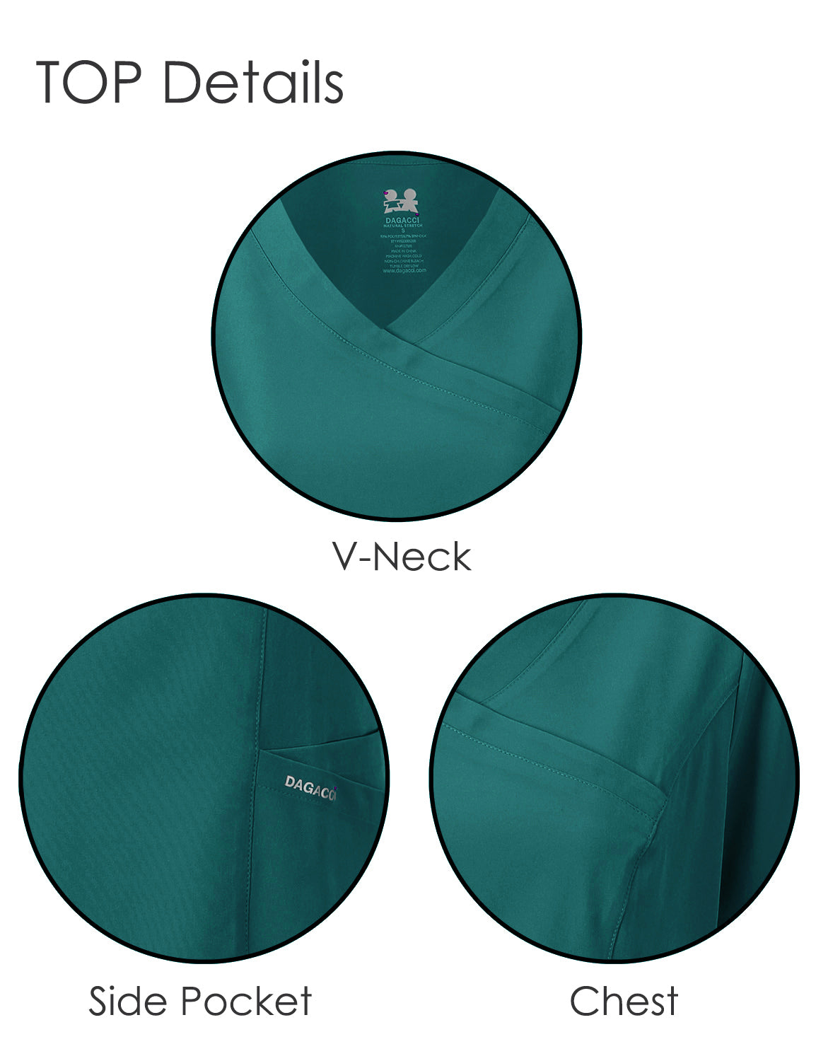 DAGACCI OFFICIAL 4-Way Stretch Y-Neck Medical Scrub Sets [FS2300] Combined